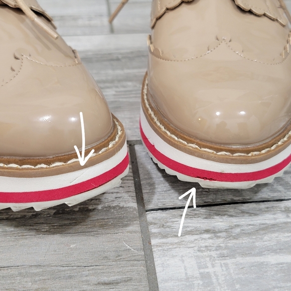 ZARA WOMAN Patent Platform Pointed Toe Lace-Up Oxford with HEARTS - Picture 14 of 16